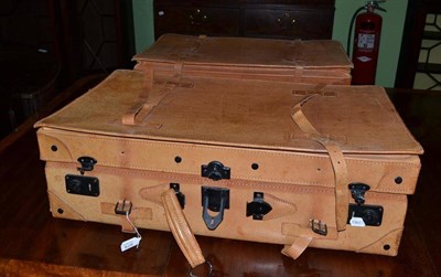 Lot 979 - Four pig skin suitcases by Giovanni