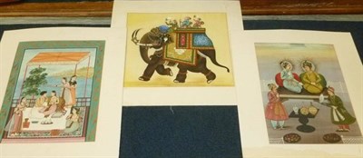 Lot 991 - Three unframed Indian paintings on silk