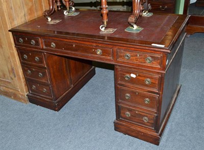 Lot 1019 - Late Victorian mahogany pedestal desk