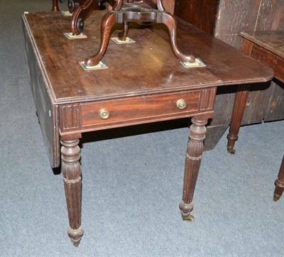 Lot 1029 - George IV Pembroke table on reeded legs