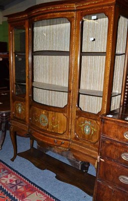 Lot 1033 - Edwardian polychrome decorated bow fronted display Cabinet