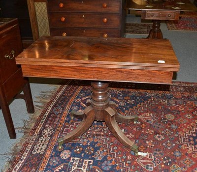 Lot 1076 - George IV mahogany fold over tea table