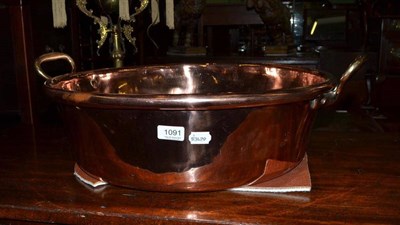 Lot 1091 - Large copper log bin