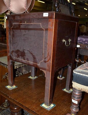 Lot 1098 - A George III mahogany hinged box (formerly a cellarette)