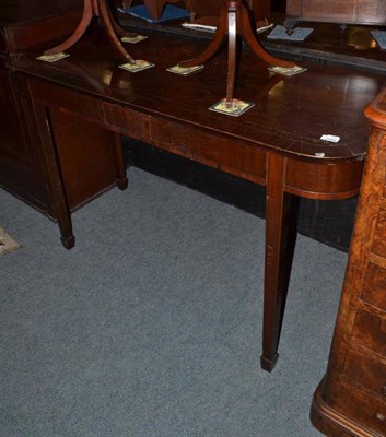 Lot 1101 - A mahogany and rosewood cross banded serving table fitted one drawer