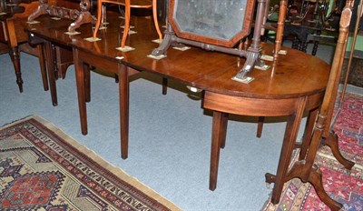 Lot 1106 - George III mahogany D-end dining table