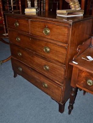 Lot 1111 - George III mahogany straight fronted chest of drawers on bracket feet