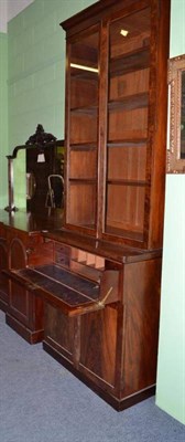 Lot 1141 - A Victorian mahogany secretaire bookcase, mid 19th century, 94cm by 51cm by 244cm