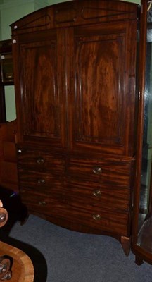 Lot 1149 - A George IV mahogany linen press converted to hanging space