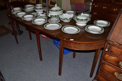 Lot 1158 - Georgian mahogany D-end three piece dining table, chips and protector