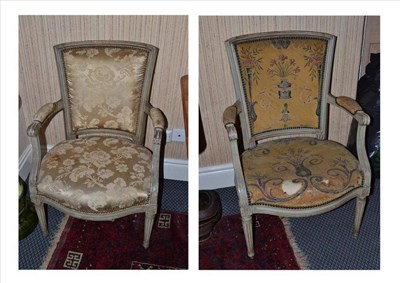 Lot 1173 - Pair of Louis XVI style chairs