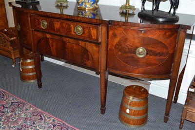 Lot 1181 - Late George III mahogany breakfront sideboard