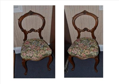 Lot 1196 - Set of six Victorian walnut chairs