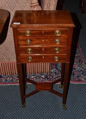 Lot 1199 - Satinwood inlaid mahogany small chest of drawers