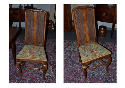 Lot 1204 - Pair of 18th century walnut upright chairs