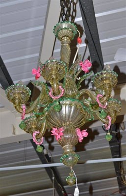 Lot 1213 - A Venetian green  light fitting