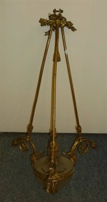 Lot 1217 - A Gilded three branch light fitting