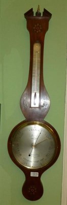 Lot 1219 - A mahogany shell-inlaid wheel barometer signed 'Borini'