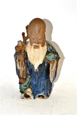 Lot 15 - A 20th Century Chinese Stoneware Figure of Shou Lao, 29cm high