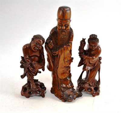 Lot 16 - Three Early 20th Century Root Wood Carvings, 29cm and 20cm high