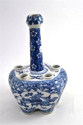 Lot 34 - A 20th Century Chinese Blue and White Bottle Vase, decorated with lotus flowers and a...