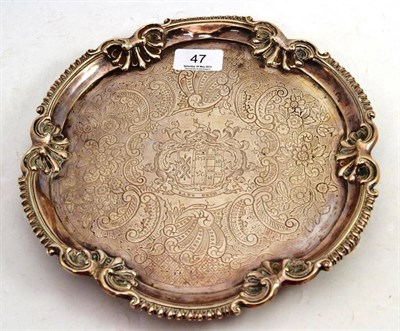 Lot 47 - A George II Silver Salver, maker's mark indistinct, London 1759, applied later rim