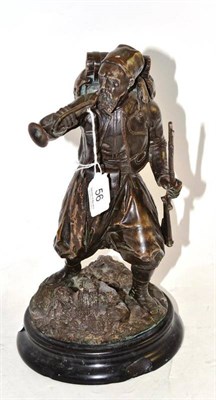 Lot 56 - A 19th Century French Silvered Bronze Soldier, signed Thenard, on slate base, 31cm high