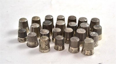Lot 133 - Twenty-Four Various Silver and Sterling Thimbles