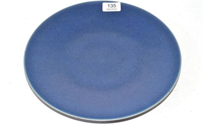 Lot 135 - A Chinese Powder Blue Ground Plate, Qing, 29cm diameter