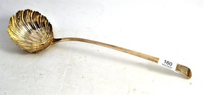 Lot 160 - A George III Silver Ladle, maker's mark WL (date letter worn), with shell shaped bowl