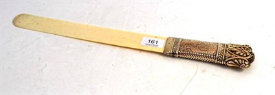 Lot 161 - A Victorian Ivory Page Turner, with white metal handle, 41cm long