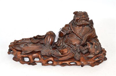 Lot 180 - An Early 20th Century Chinese Hardwood Root Carving, on a shaped stand, 38cm wide