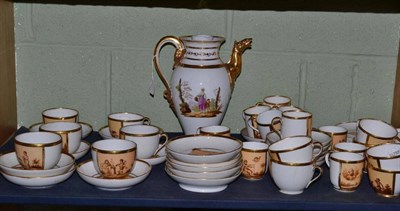 Lot 220 - A Paris Porcelain Tea and Coffee Service, circa 1800, with monochrome figures; and A Similar Coffee