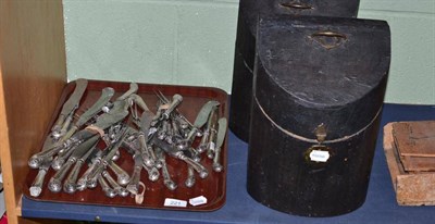 Lot 221 - A Quantity of 18th Century Knives and Forks, with pistol shaped handles and steel blades; and...