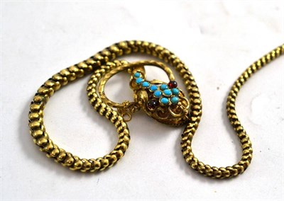 Lot 251 - A Snake Motif Necklace, the snake's body as the length of the necklace, the head as the clasp,...