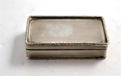 Lot 264 - A Silver Snuff Box, of rectangular form with engine turned decoration