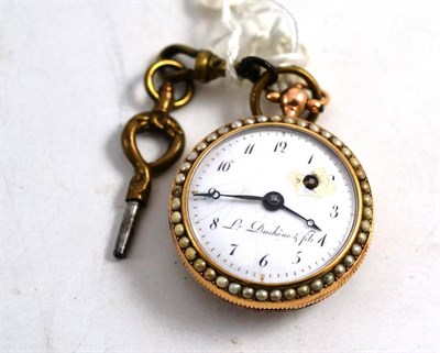 Lot 268 - A Lady's Pearl Set Fob Watch