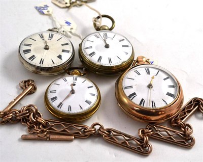 Lot 273 - A Gilt Metal Pair Cased Pocket Watch; A Silver Pocket Watch (outer case missing); Two Other...