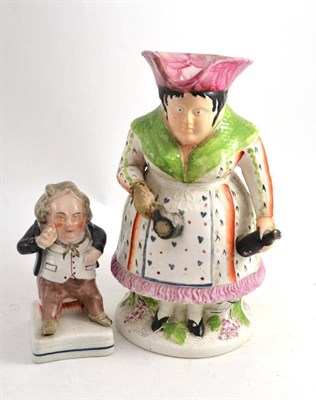 Lot 298 - A 19th Century 'Martha Gunn' Toby Jug, height 25cm; and A Staffordshire Figure 'The Snuff...