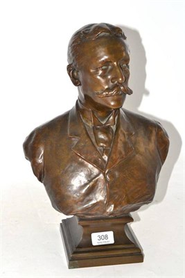 Lot 308 - A Bronze Bust by Georges Van Der Straeten, (1856-1928), 38cm high