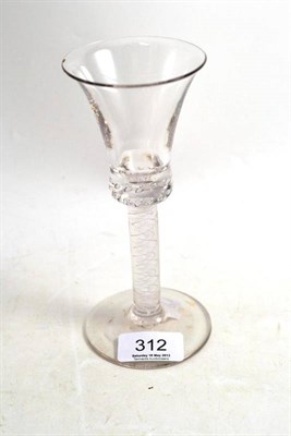 Lot 312 - A Wine Glass, circa 1760, with multi-ply corkscrew pattern air twist stem, height 17cm