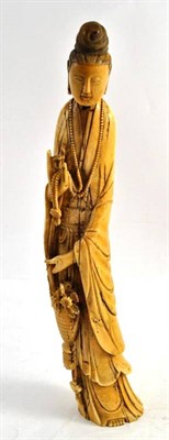 Lot 330 - A 19th Century Chinese Ivory Figure of Guanyin, 34.5cm high