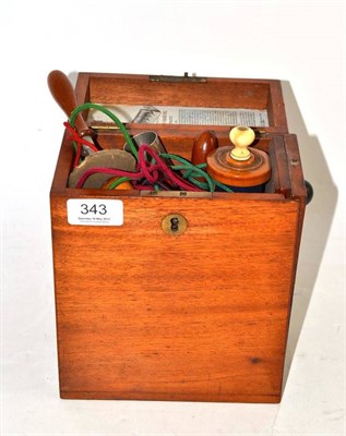 Lot 343 - A Late 19th/Early 20th Century Mahogany Cased ";Improved Induction or Faradic Coil For Medical...