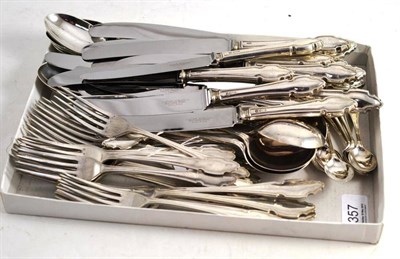 Lot 357 - Fifty-Eight Pieces of Silver Cutlery, maker's mark CB&B, Sheffield 1969, comprising sixteen knives