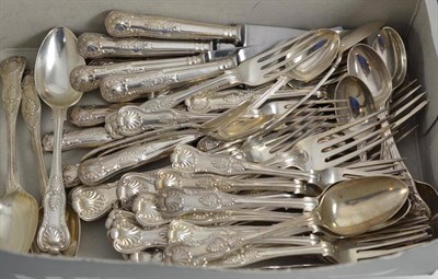 Lot 358 - A Composite Service of King's Pattern Silver Flatware, William IV to Edward VII