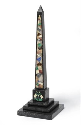 Lot 370 - A Large 19th Century Ashford Marble Obelisk, on stepped base, 57cm high