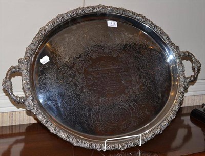 Lot 418 - A Silver Walker &Hall Presentation Tray, Sheffield 1902, engraved and dated 1862-1902,...