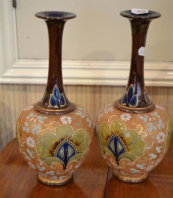 Lot 428 - A Pair of Doulton Stoneware Vases, impressed factory mark and stamped 5790, height 40cm