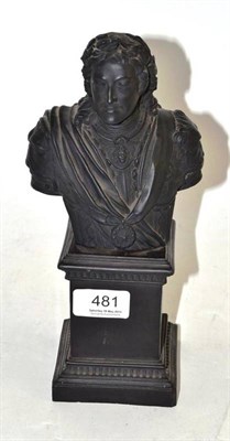 Lot 481 - A Black Basalt Bust of George II, after John Michael Rysbrack (1684-1770), upon a matched...