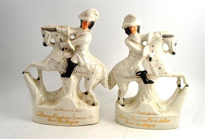 Lot 484 - A Staffordshire Pair Celebrating William III's Victory at Enniskillen and the Boyne, 1690